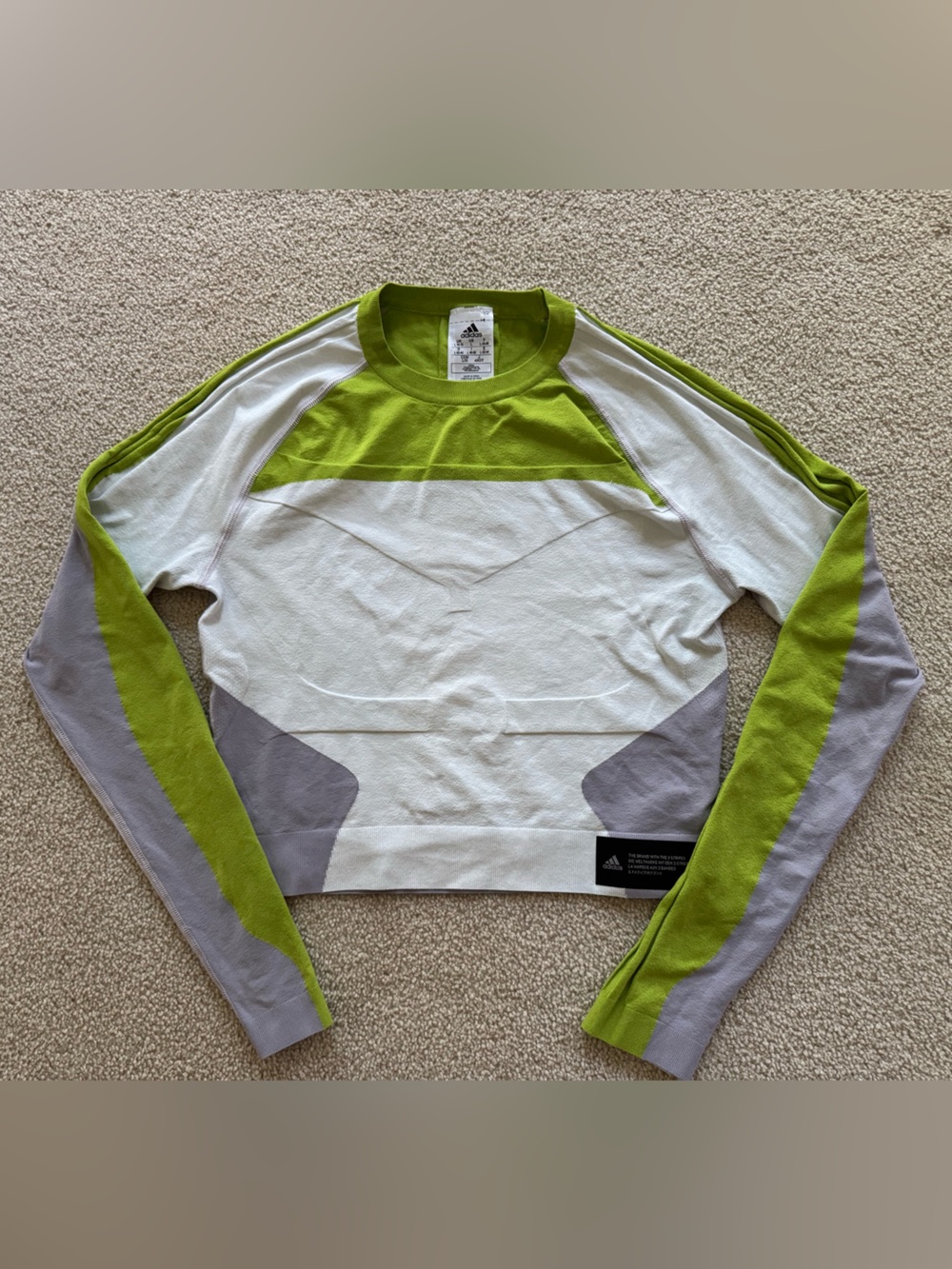 Adidas Primeknit PK Fine Crop Long Sleeve Top